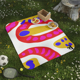 YELLOW RED AZUL PICNIC BLANKET