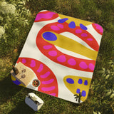YELLOW RED AZUL PICNIC BLANKET